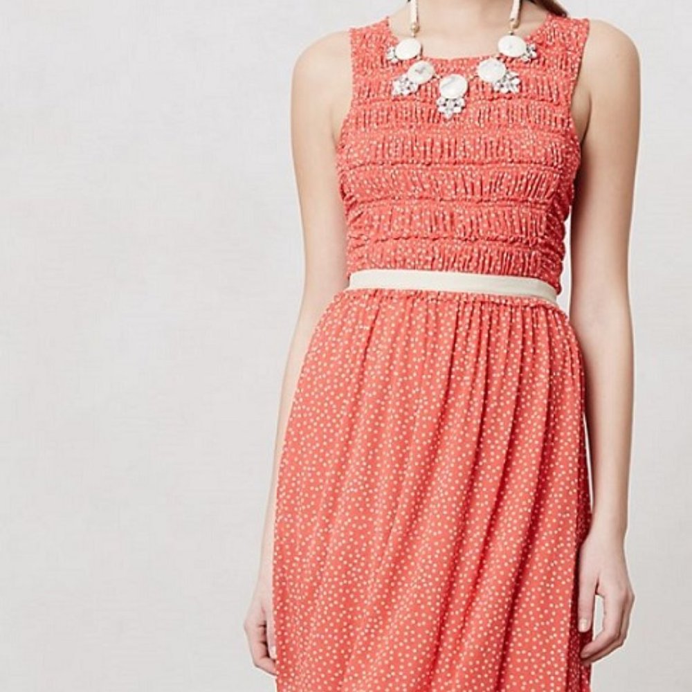 Anthropologie Coral Sleeveless Dress